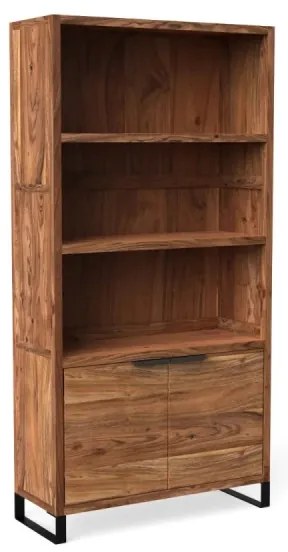 furniture-nabytek.cz - Masívna knižnica Sidora z akácie, lakovaná, hnedá