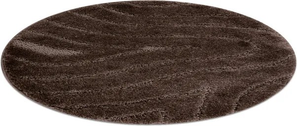 Kúpeľňový koberček SUPREME WAVES vlny, hnedý kruh