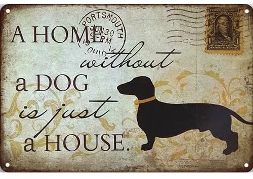 Ceduľa a Home a Dog a House