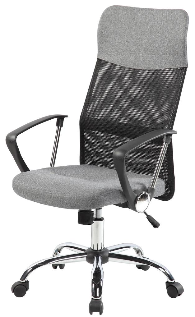 Otočná kancelárska stolička, chrómové nohy, vysoké operadlo