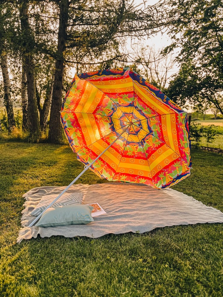 Červeno-žltý slnečník BLISS 180 cm