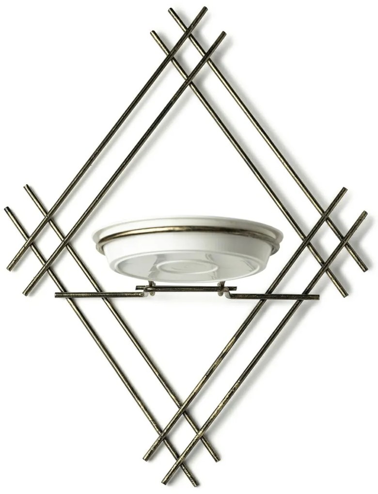 NÁSTENNÝ DRŽIAK NA KVETINÁČ EVELIN 41X31X26 CM ZLATÁ