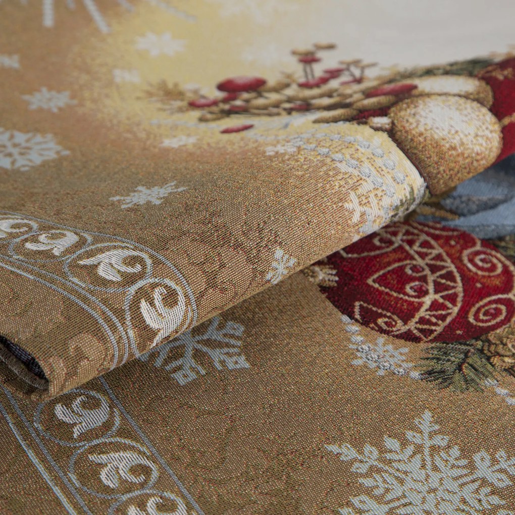 VIANOČNÝ GOBELÍNOVÝ BEHÚŇ NA STÔL MERRY2 40X100 CM VZOROVANÁ