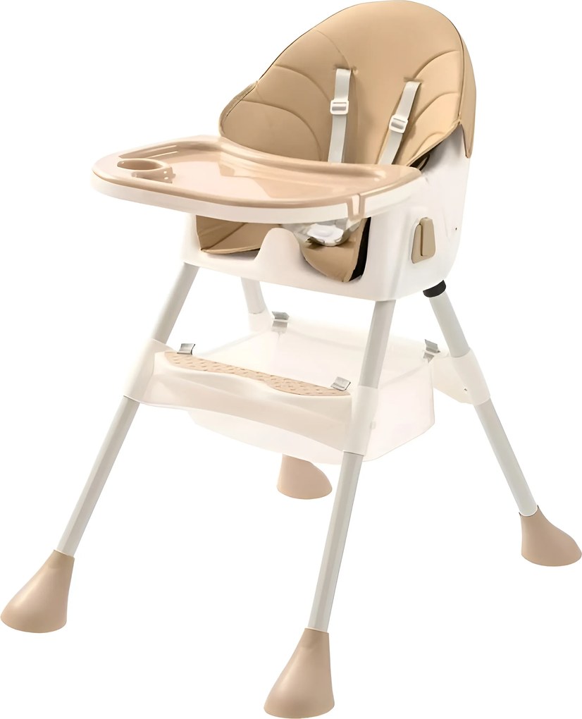 Stolička na kŕmenie KDK03 4v1 béžová + košík a kolieska ZDARMA
