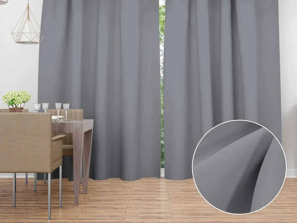 Biante Dekoračný záves Rongo RG-068 Sivý 140x230 cm