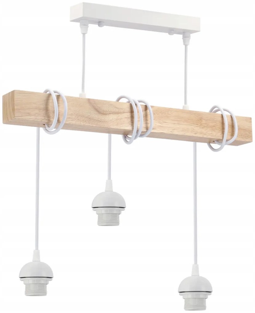 BERGE LED stropné svietidlo, 3xE27, loft, nastaviteľné, s tienidlami - biele