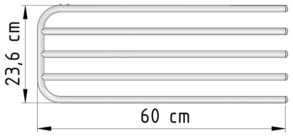 Aqualine Aqualine, Sušiak 4 uterákov na vykurovacie telesá, univerzálne upínanie, dĺžka 60cm, biela, 25-03-SV460