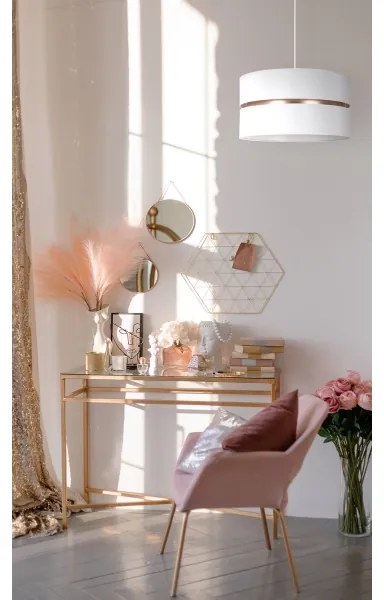 Duolla - Luster na lanku DUO 1xE27/15W/230V pr. 40 cm biela/zlatá