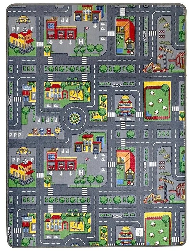 Detský koberec City 95 1,33/1,75 šedá