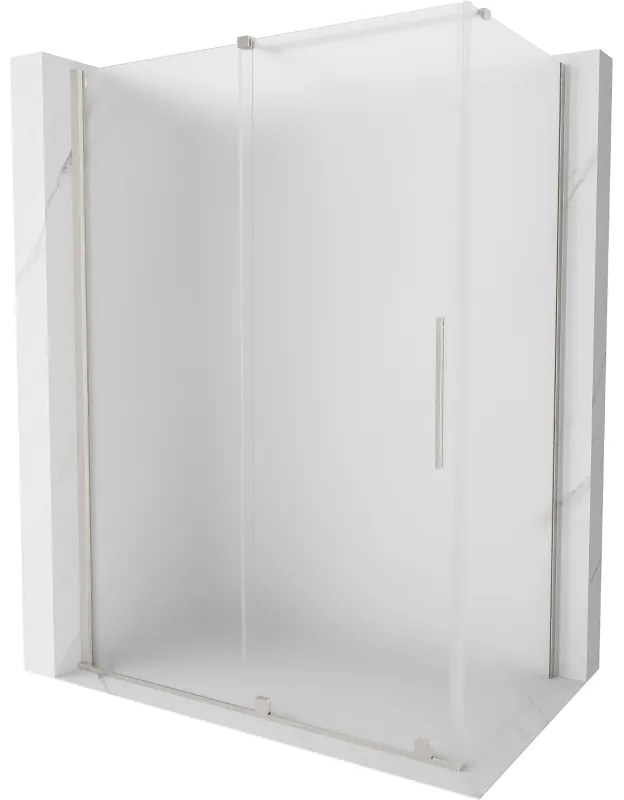 Mexen Velar, sprchový kút s posuvnými dverami 160 x 80 cm, 8mm sklo námraza, brúsená oceľ, 871-160-080-31-97