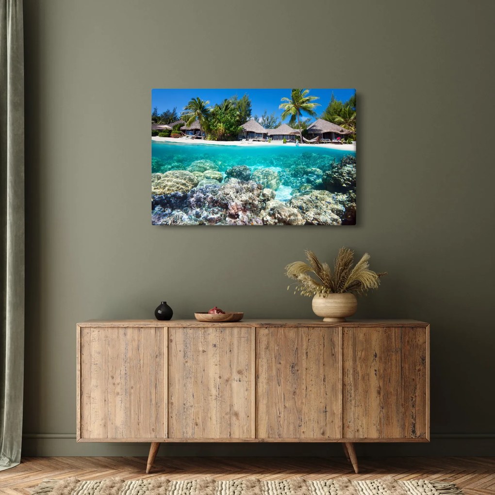 Obraz pláže na tropickom ostrove (90x60 cm)