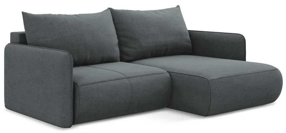 Sivá rozkladacia/s úložným priestorom rohová pohovka (pravý roh) Nanea – Makamii