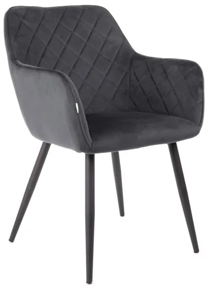 Jedálenská stolička SHELTON zamatová sivá 860503