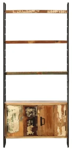 vidaXL 4-poschodová knižnica 80x30x180 cm recyklovaný masív-
