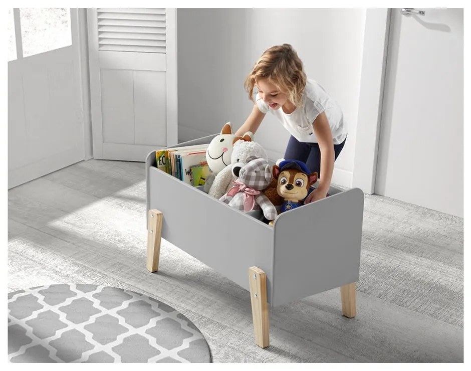Sivý detský úložný box 80x39x48 cm Kiddy – Vipack