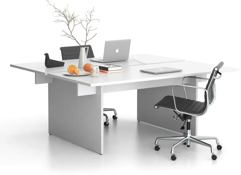 Stôl double SOLID, 1800 x 1650 x 743 mm, biela