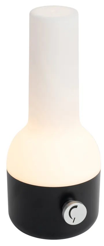 Vonkajšia stolová lampa čierna a biela s nabíjateľnou LED IP44 - Haard