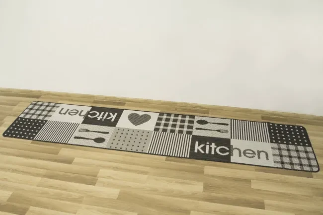Protišmykový kuchynský koberec / behúň Flex 19053/08 tmavosivý