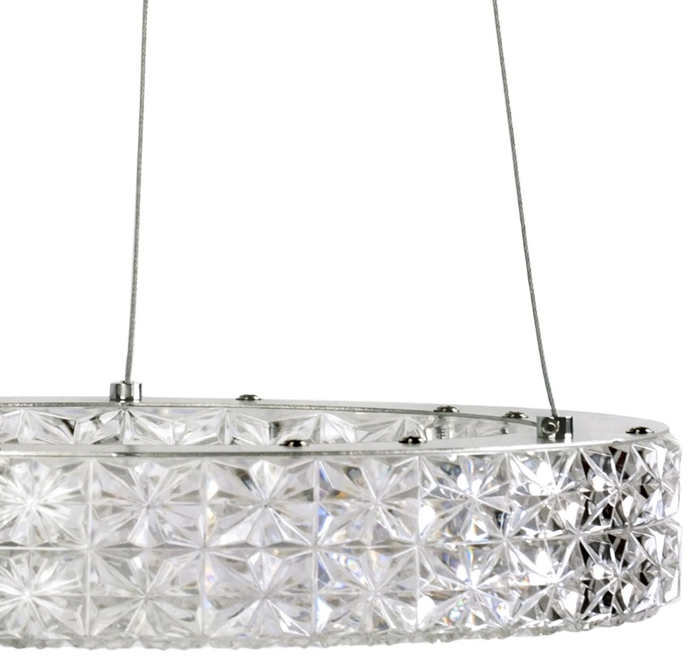 Toolight Toolight, LED stropné krištáľové svietidlo 40cm, 24W, 4000K, MS004-CP, chrómová, OSW-09614