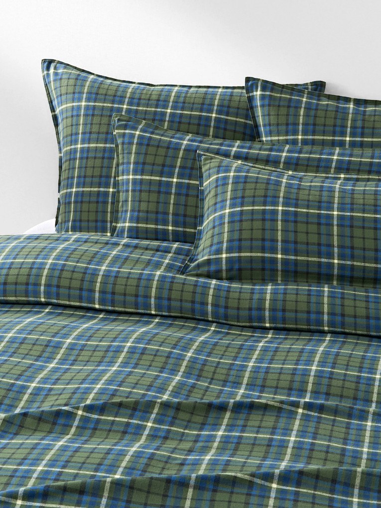 Kockovaná flanelová obliečka na paplón Linsay