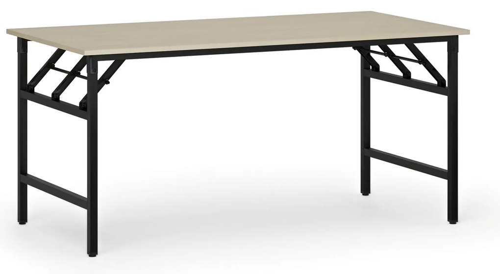 Konferenčný stôl FAST READY, 160x80 cm, čierna podnož, breza