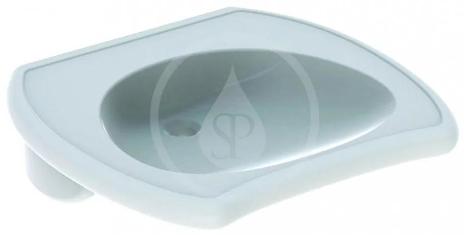 GEBERIT Vitalis bezbariérové závesné umývadlo bez otvoru (otvor je predpichnutý), bez prepadu, 550 x 550 mm, biela, 221555000