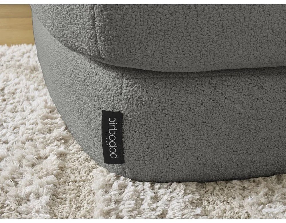 Tmavosivá rohová pohovka z textílie buklé (ľavý roh/s leňoškou) Leonore – Bobochic Paris