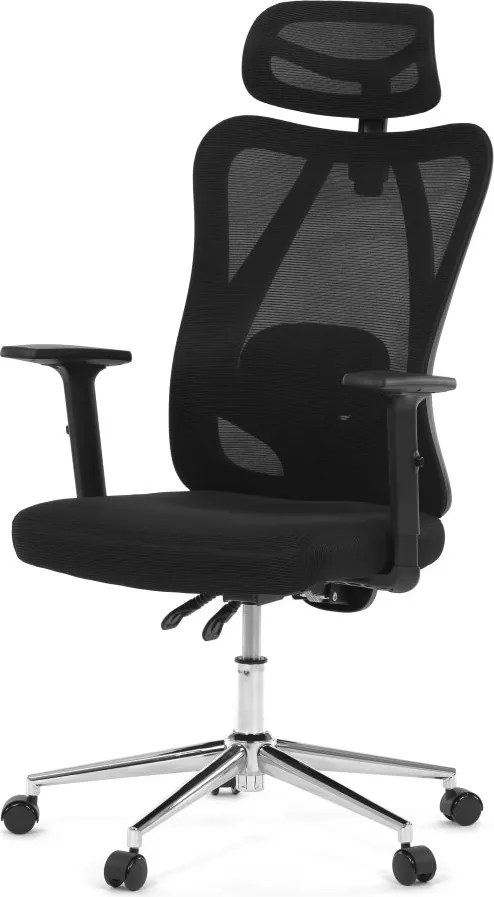 Kancelárska ergonomická stolička LUMOS — sieťovina, čierna