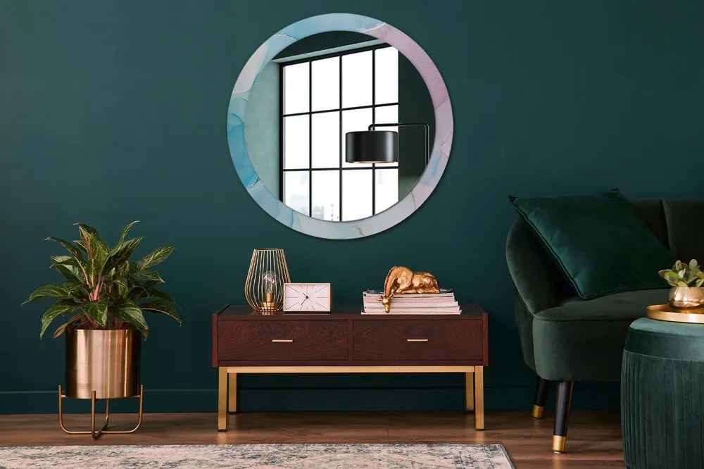 Okrúhle ozdobné zrkadlo Moderná mramorová textúra fi 90 cm