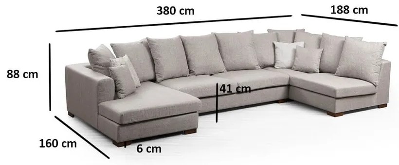 Svetlosivá rohová pohovka (do "U") Colorado – Balcab Home