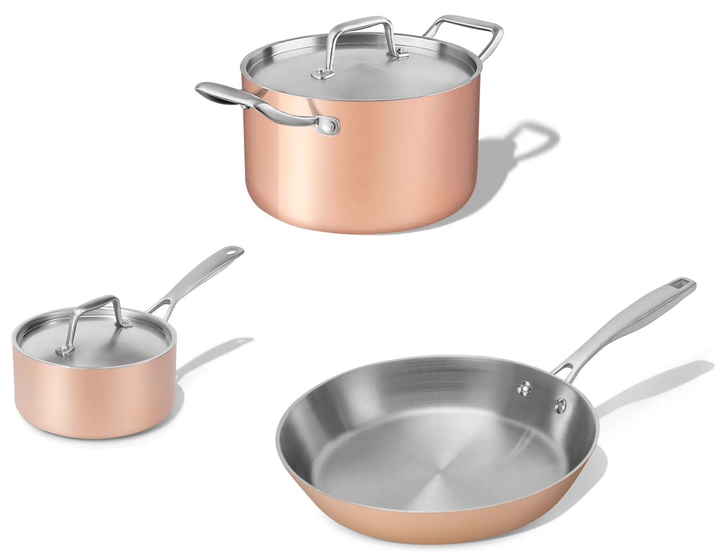 Elmich Sada medeného riadu Tria Copper 3 ks, 1 a 2 hrniec