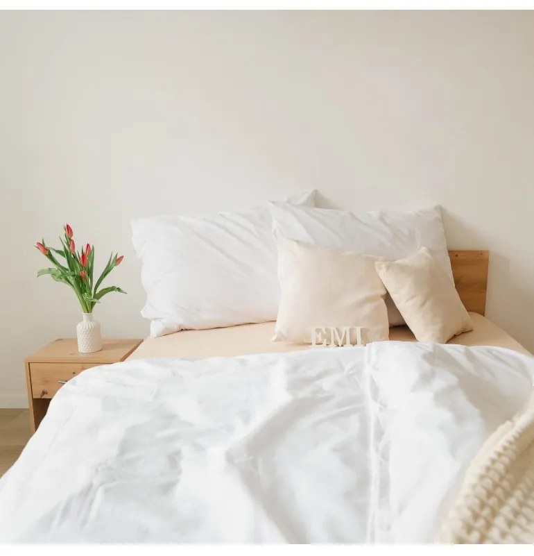 Obliečky biele bavlna delux EMI, Paplón 140x220