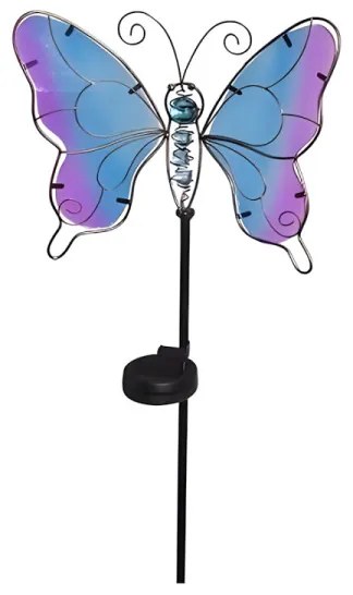 LED zápich Motýľ – modrofialový 106 cm