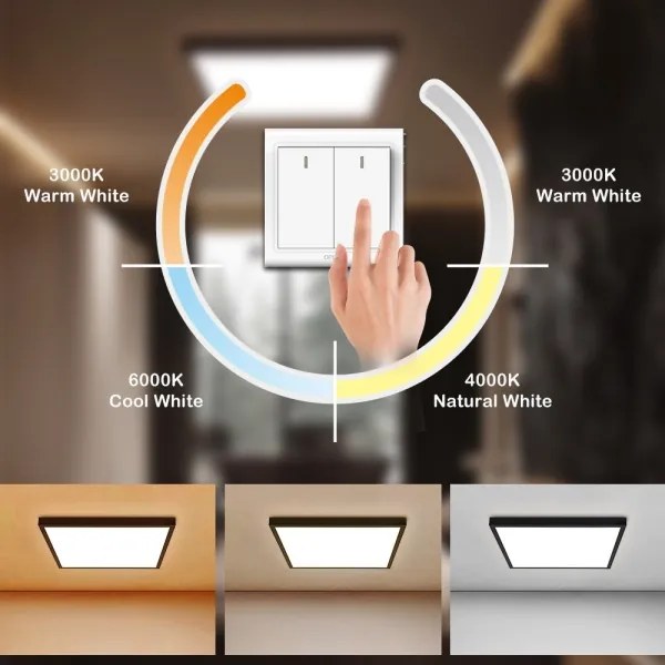 Brilagi - LED Kúpeľňové svietidlo FRAME LED/50W/230V 3000/4000/6000K IP44 čierna