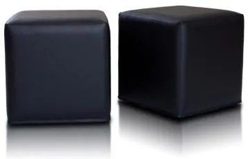 Sedací vak taburetka block kocka čierna ekokoža TiaHome