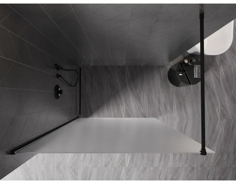 Mexen Kioto-X, sprchová zástena 140 x 200 cm, 10mm sklo námraza, čierny profil, 800-140-101-70-30-X