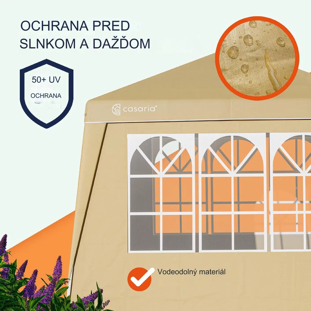 InternetovaZahrada Záhradný altánok Capri 3x3 m - 4 bočné steny - béžová