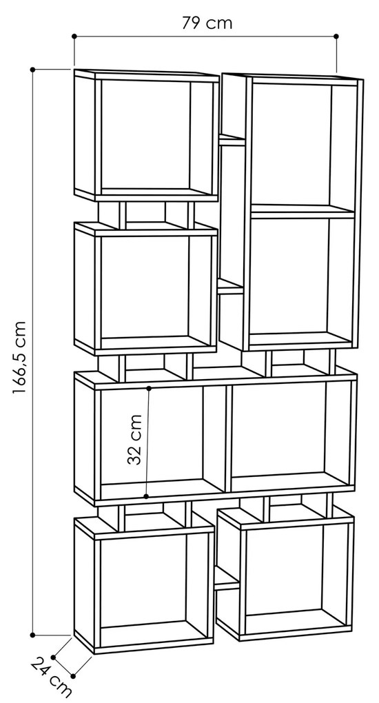 Knihovna Houseland Rail antracitová
