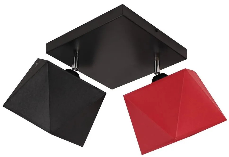 Prisadený luster DIAMENT 2xE27/60W/230V čierno-červená