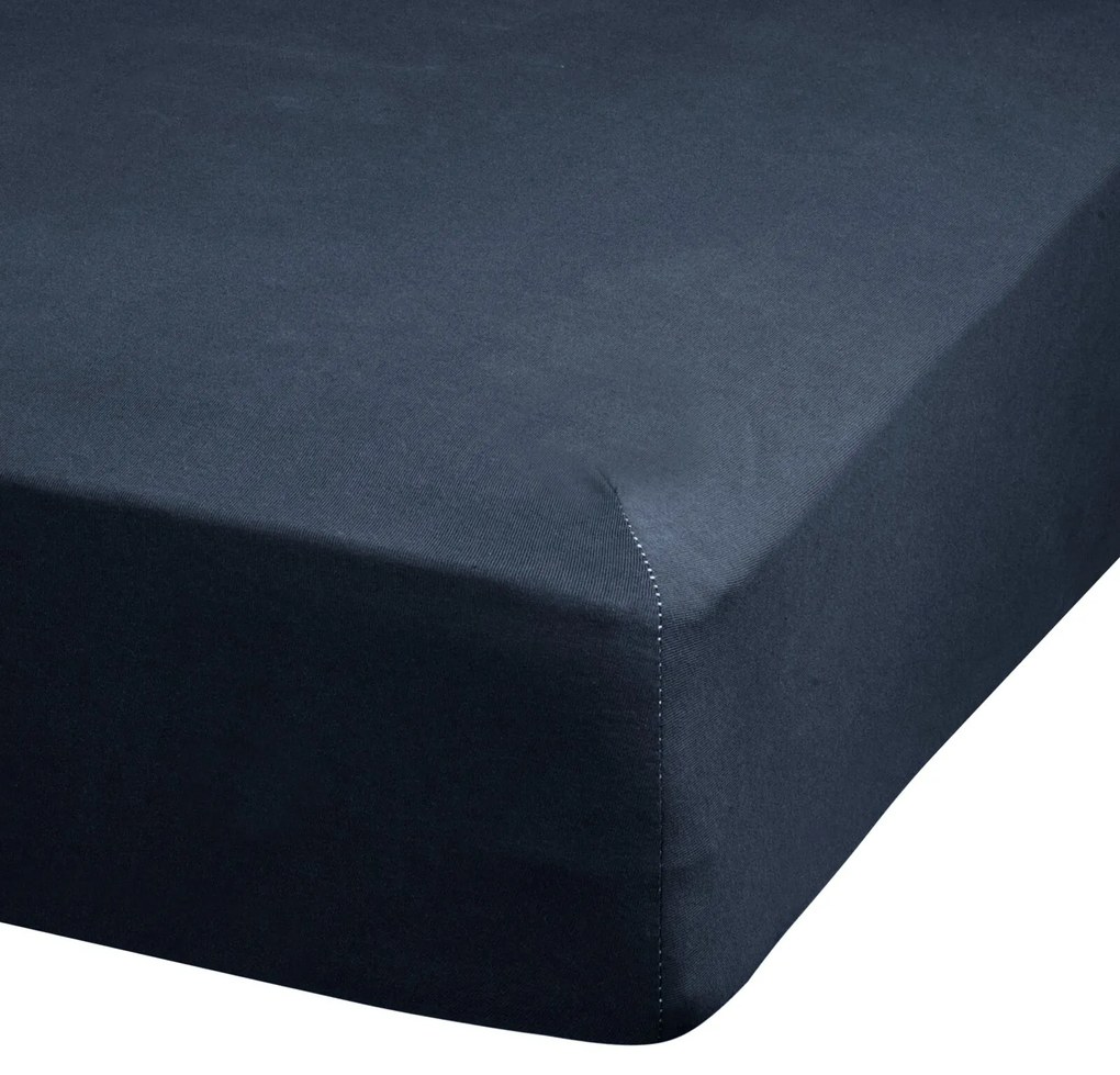 BAVLNENÉ PRESTIERADLO S GUMOU ADELA 220X200X25 CM TMAVOMODRÁ