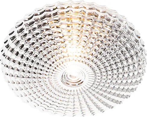 Klasické stropné svietidlo čierne s dymovým sklom 35 cm IP44 - Nohmi