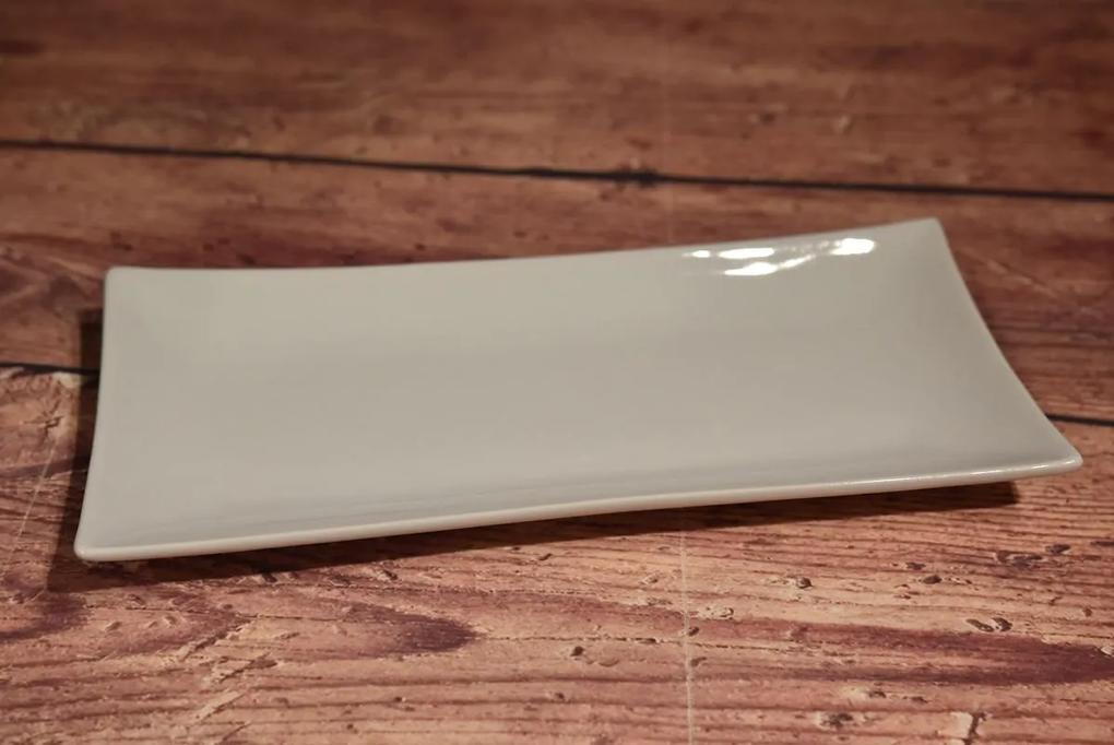 Porcelánová tácka - biela (30x2,5x13,5 cm) - moderný štýl