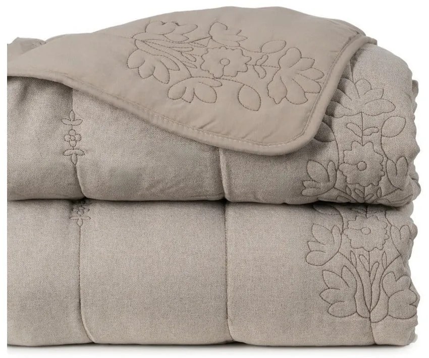 Taupe prešívaný pléd 180x260 cm – Ixia