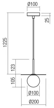 Redo 01-2727 - Luster na lanku PLATO 1xG9/10W/230V pr. 20 cm zlatá