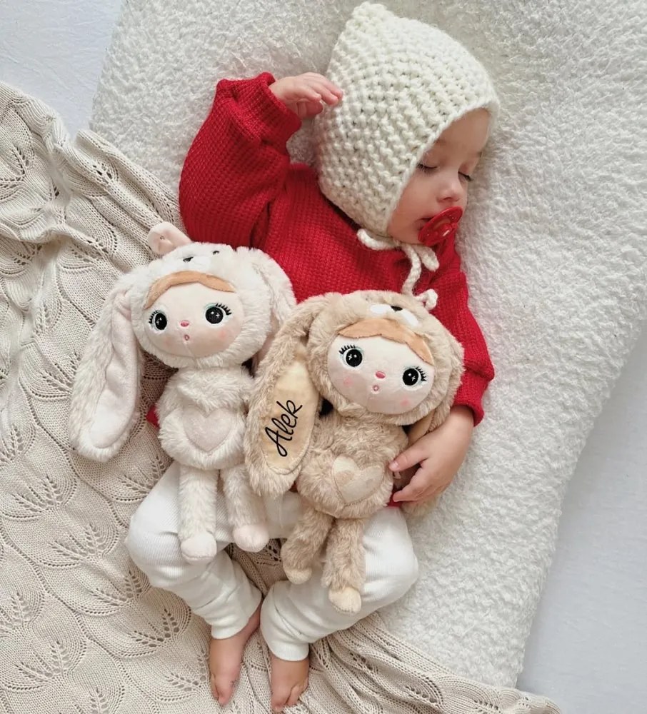 Mojkáčik - Bábika zajačik béžová mini 30 cm