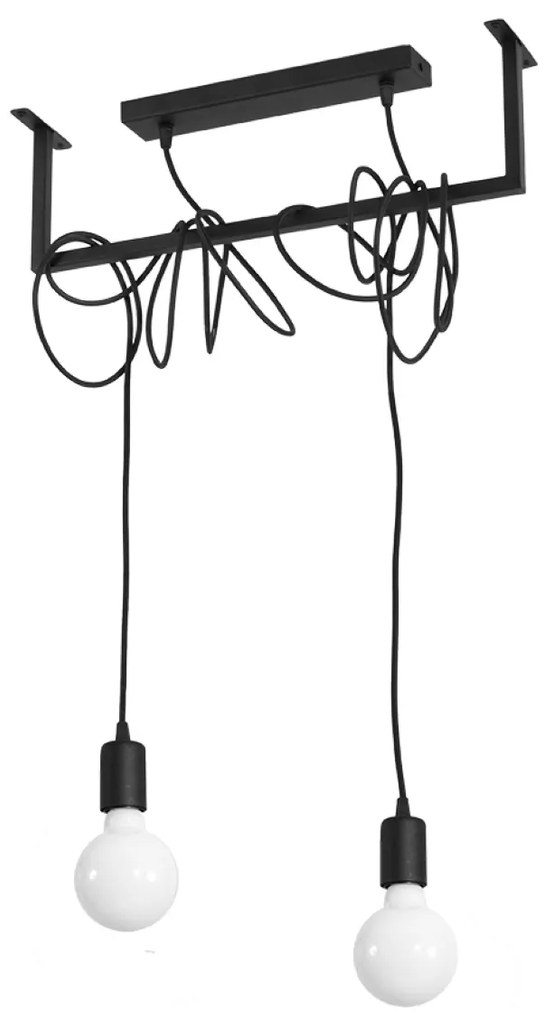 Závesné svietidlo Salamanca 2, čierne telo svietidla