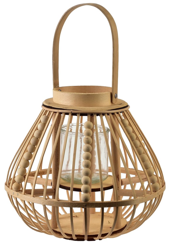 Proutěná lucerna LUCIE Natural 30x28 cm hnědá