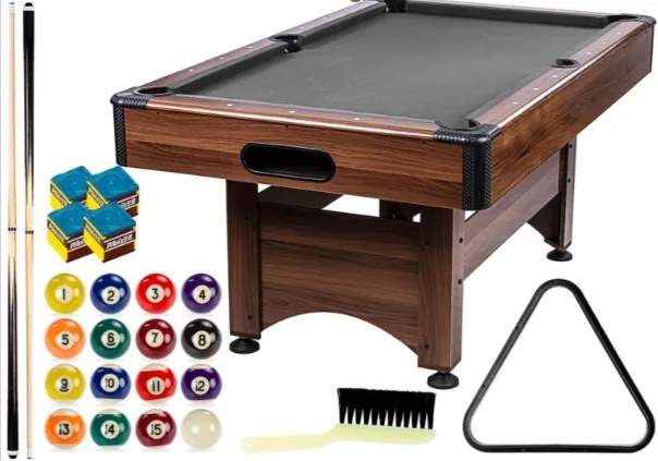 GamesPlanet Biliardový stôl s vybavením, hnedá/antracit