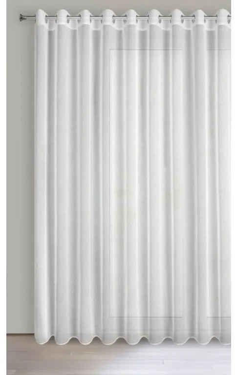 DECOREUM Jednofarebná záclona s jemnou dúhovou štruktúrou 400 cm x 250 cm biela 100 % polyester 98164