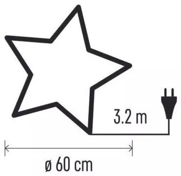 EMOS Vianočná papierová hviezda bielo-strieborná závesná 60cm DCAZ08